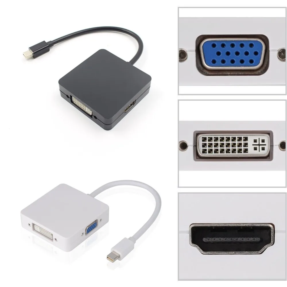 Мини порт дисплея DP в HDMI совместимый VGA DVI черный для Microsoft Surface pro 1 2 3 4|Кабели VGA| |