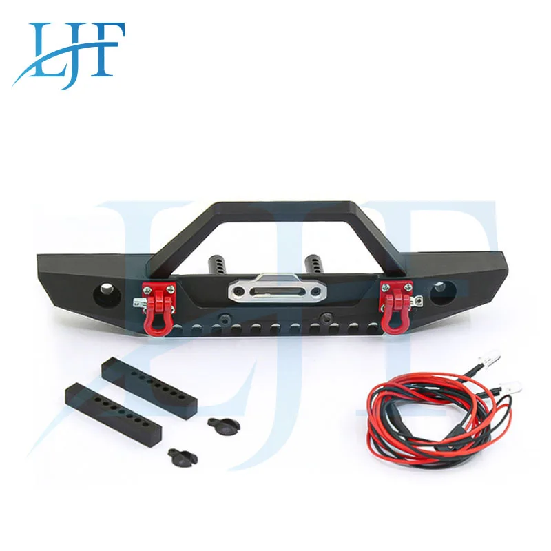 

LJF Metal Front Bumper with LED Lights for 1/10 RC Crawler Axial SCX10 90046 SCX10 III AXI03007 TRAXXAS TRX-4 L171