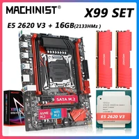 machinsit x99 motherboard with xeon e5 2620 v3 cpu 28gb ddr4 2133 ecc memory combo kit set lga 2011 3 processor four channel