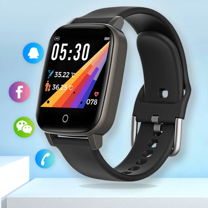 Новинка 2020 Смарт-часы с измерением температуры тела мужские пульсометром