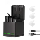 3 предмета в комплекте Батарея для спортивной камеры Hero 8 черный 3 слота Батарея Зарядное устройство светодиодный ящик для хранения для экшн-Камеры GoPro Hero 8 7 6 5 Black Label Камера аксессуары