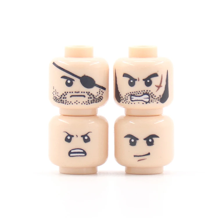 Блокирующие лицо головы поврежденные эмоциональные Военные солдаты фигурки