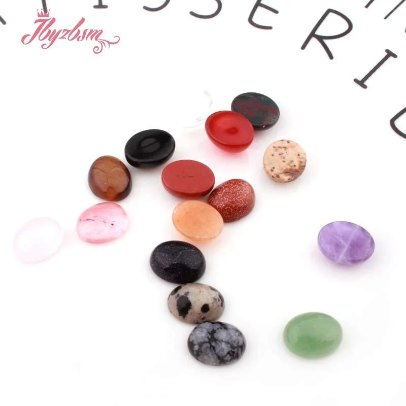 8x10 мм овальные бусины Кабошоны Купол без отверстий из натурального камня для DIY