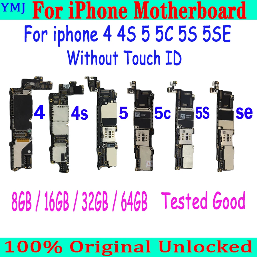 

Factory unlocked for iphone 4 4S 5 5C 5S SE Motherboard with IOS System,100% Original for iphone 5 Mainboard with Free iCloud