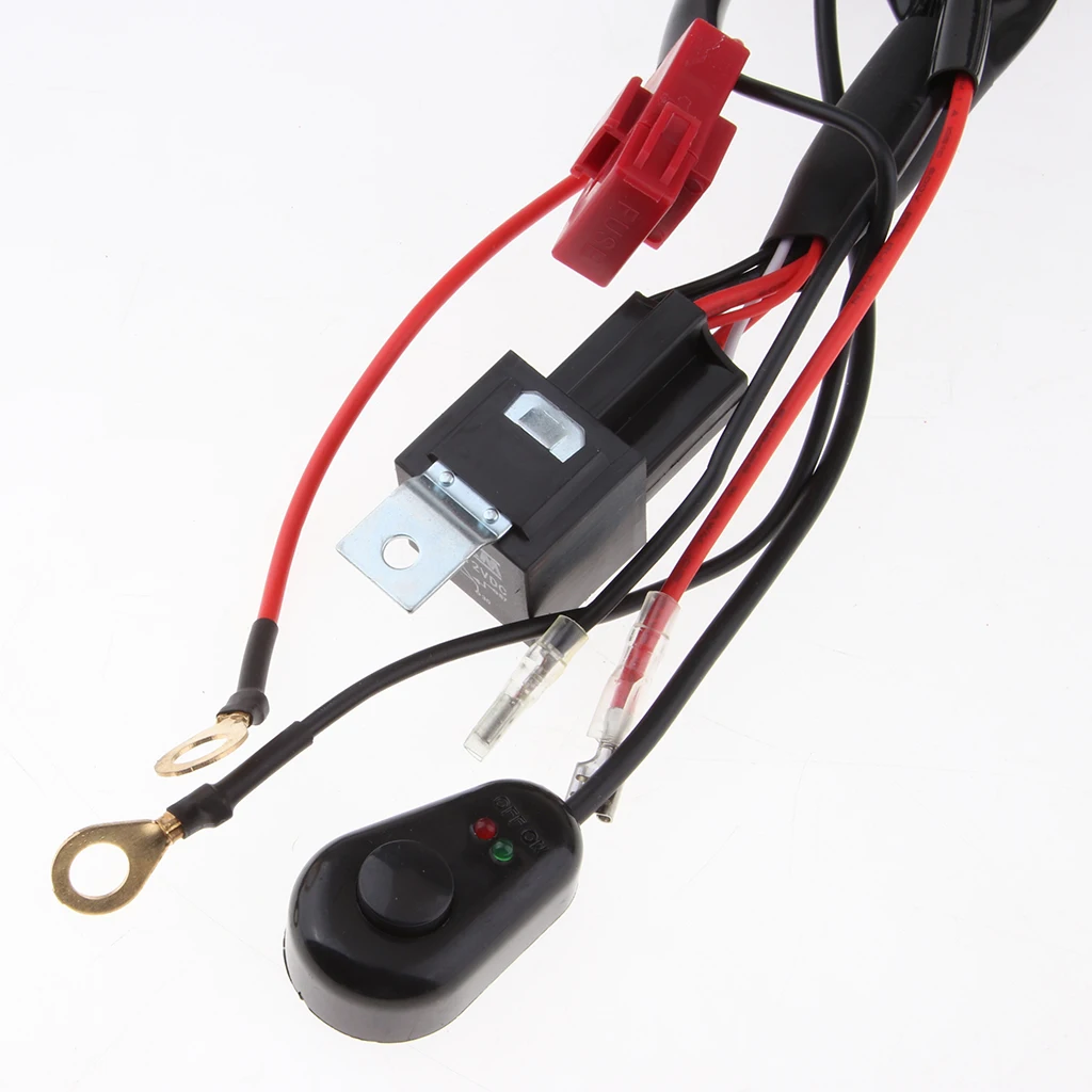 

Universal Relay Wiring Harness Kit ON/OFF Switch For Work Lights