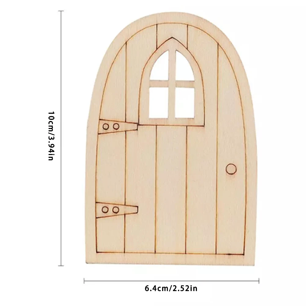 

10PCS Mushroom Fairy Mini Door Unpainted Wooden Fairy Elf Doors Garden Adornment Home Office Wedding Party Miniature Decoration