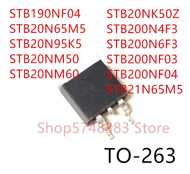 10 шт. STB190NF04 STB20N65M5 STB20N95K5 STB20NM50 STB20NM60 STB20NK50Z STB200N4F3 STB200N6F3 STB200NF03 STB200NF04 STB21N65M5 |