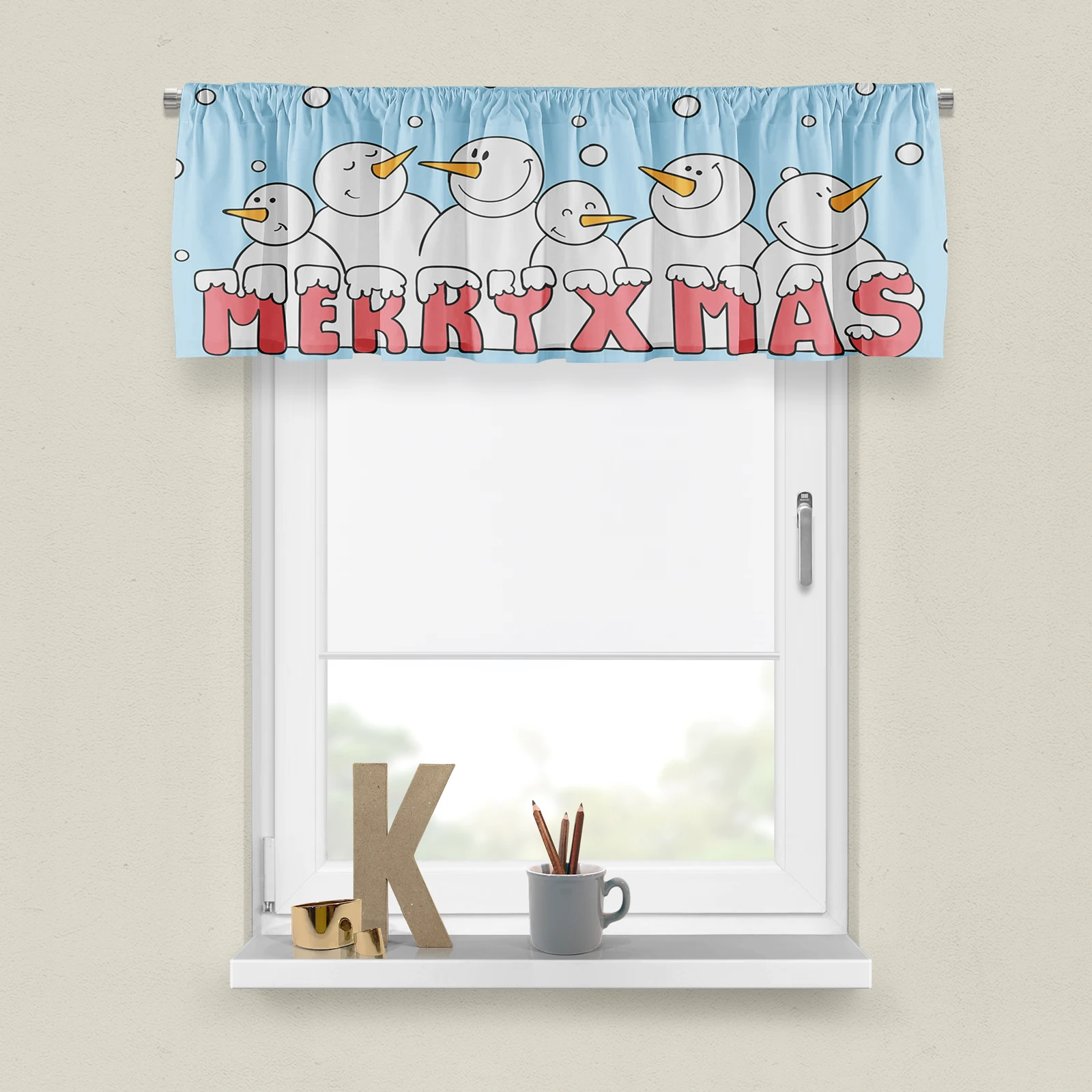 Persianas romanas personalizadas para Navidad, cortinas cortas modernas, coloridas, para ventana peque&ntilde;a, sala de estar, cocina, puerta de armario de almacenamiento-1
