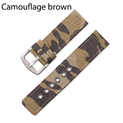 Camouflage brown UTHAI P33 холщовый нейлоновый ремешок 18mm20mm22mm24mm ремешок для часов черный камуфляж часы ремешок Запчасти для часов - Цвет ремешка: Camouflage brown