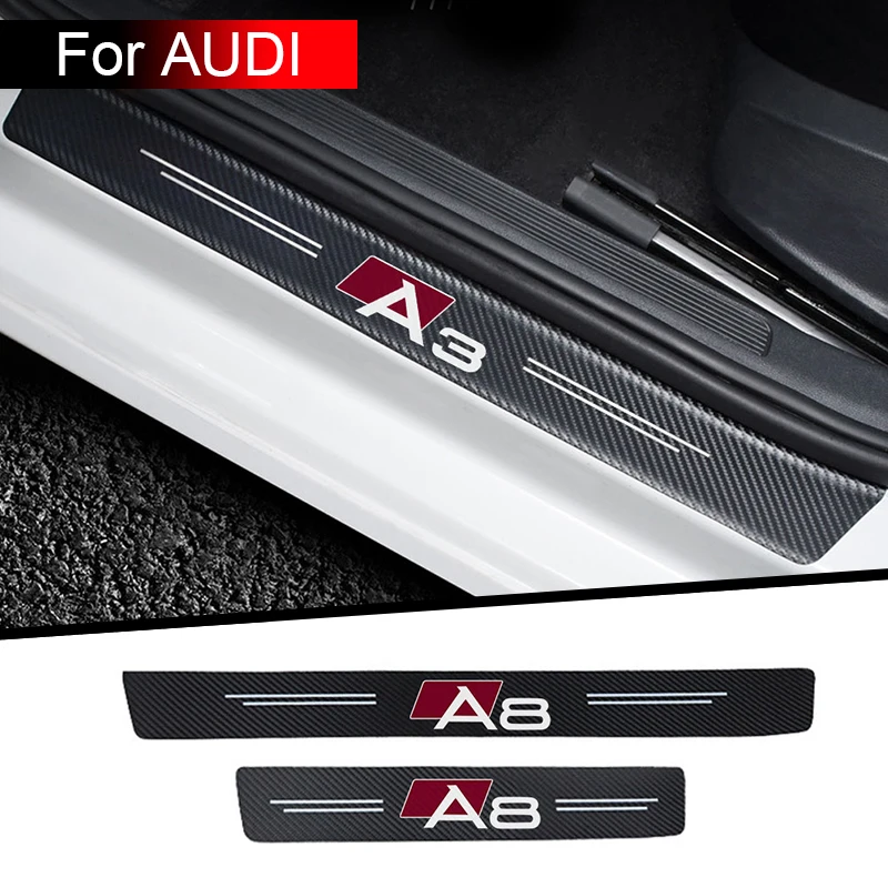 

Car sticker carbon fiber texture cloth threshold protection decoration For Audi A3 A4 A5 A6 A7 A8 Q3 Q5 Q7 Q8 car accessories