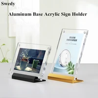 100x70mm 120x80mm l shape mini acrylic sign holders display stand label paper card holder photo picture frame