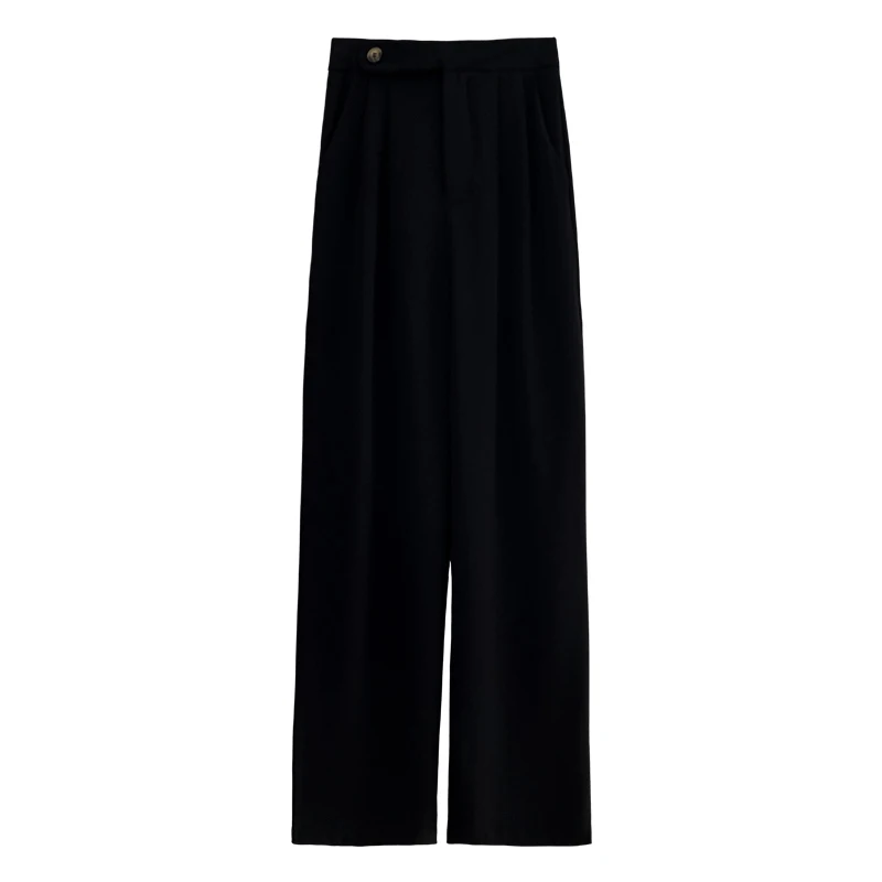 

Crescent City Pants Women's Spring 2021 New Korean Style Loose Wide-Leg Suit Pants High Waist Drooping Straight Mopping Pants