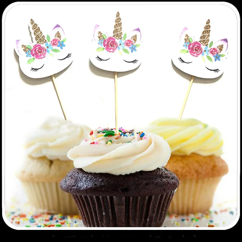 24 шт. чашки для кекса торты единорог вечерние день рождения вечеринка детский душ