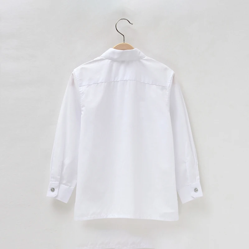 Рубашка с длинными рукавами для мальчиков Белая школьная форма Свадебный костюм