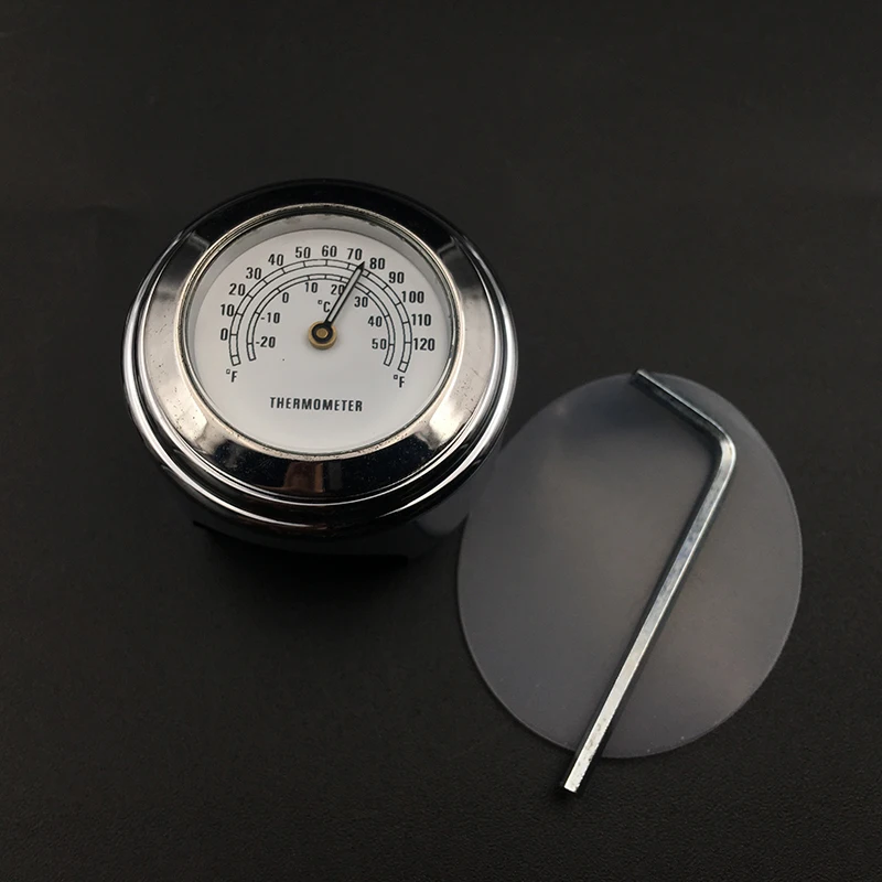 Черные хромированные мотоциклетные часы 7/8 дюйма водонепроницаемые с креплением