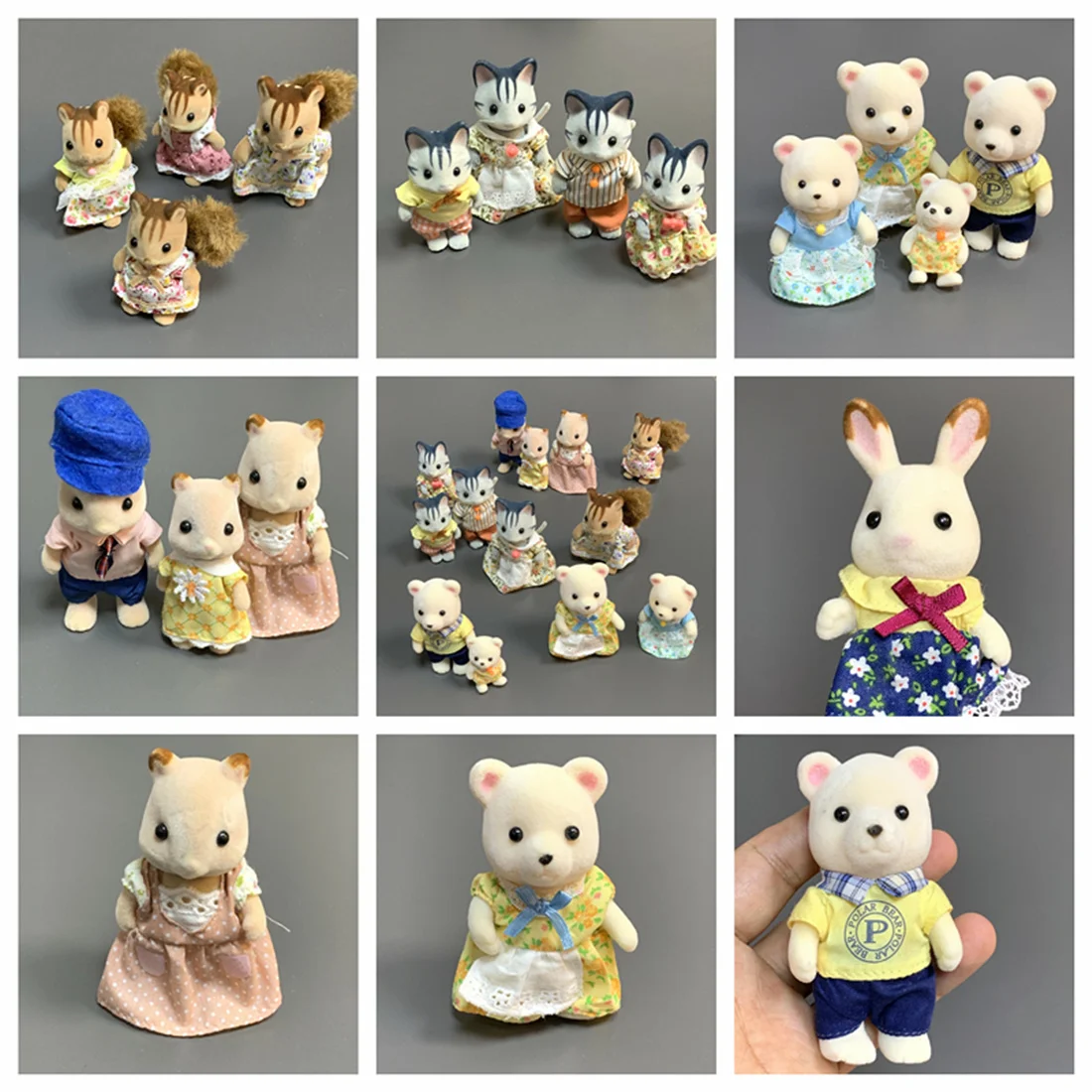 Фигурки героев семьи лесных животных Серая кошка-медведь хомяк игрушка для