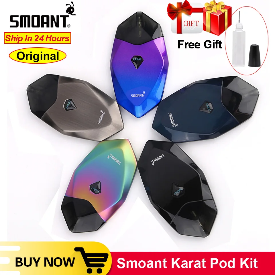 Оригинальный пусковой набор Smoant Karat Pod с аккумулятором 370 мАч 2 мл картридж Quarzt