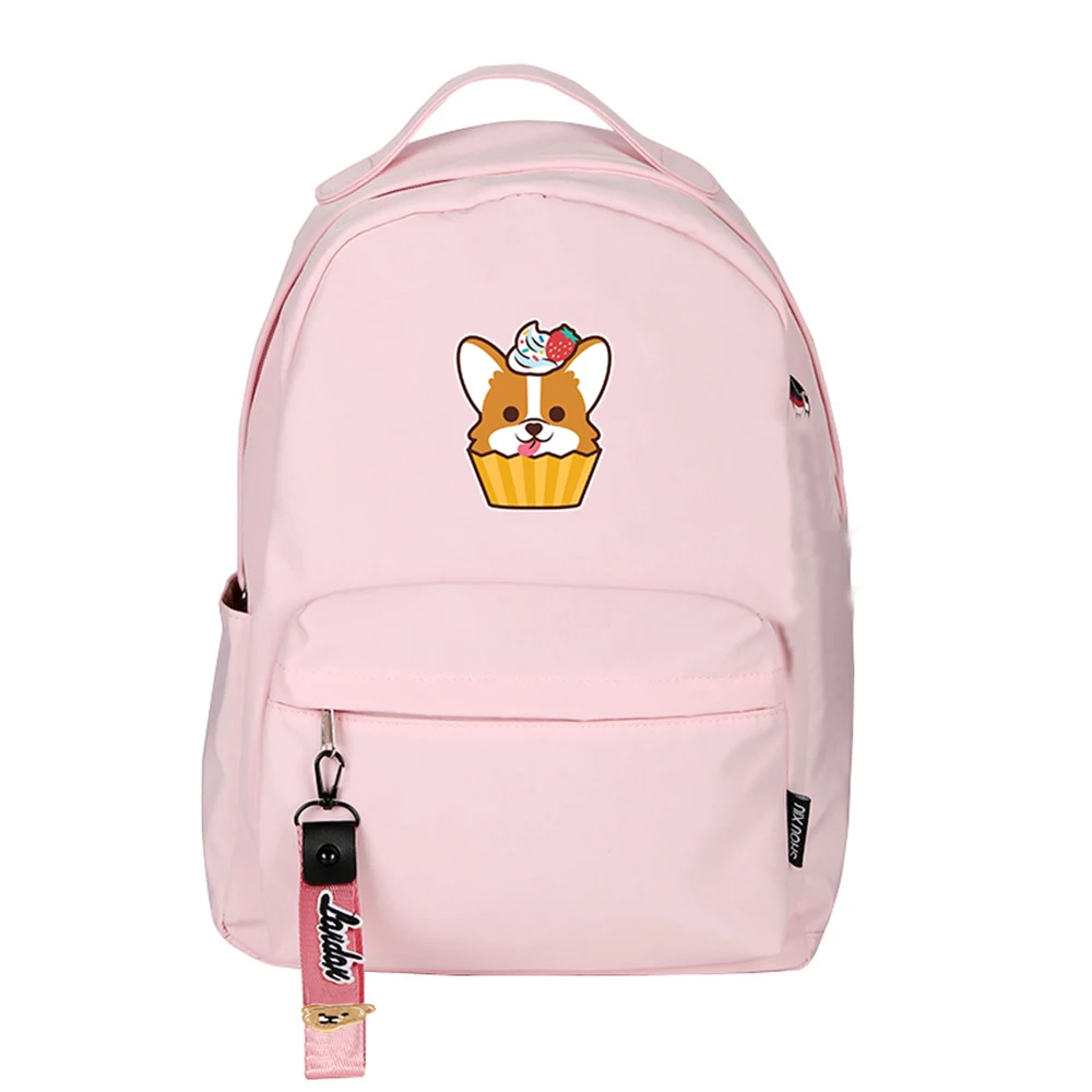 Женский нейлоновый рюкзак милый школьный ранец Хаски корги конфетных цветов с