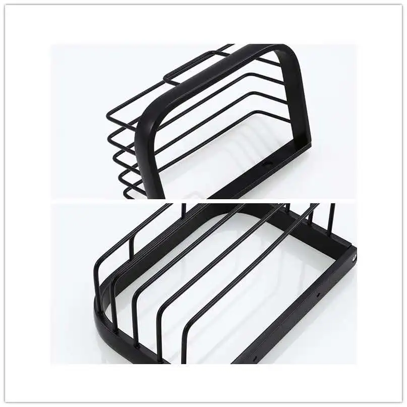 

Bathroom Shelf Corner Organizer Aluminum Black Shelves Shower Storage Rack Wall Mounted Corner Basket Shampoo Shelf Storage