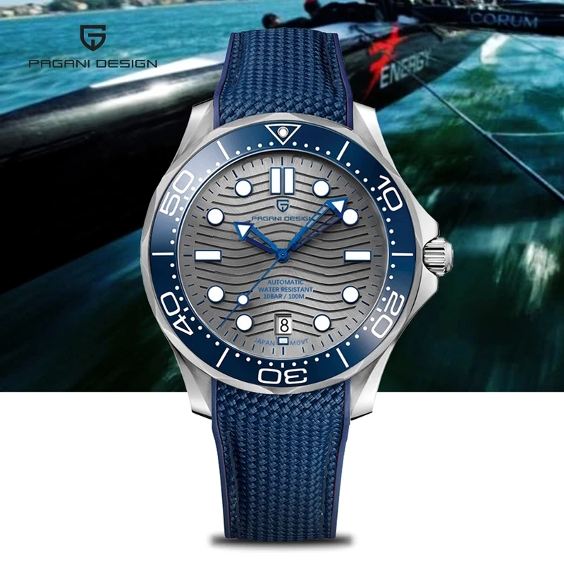 PAGANI DESIGN Дайвинг Для мужчин часы от топ бренда LuxuryWatch 100 м Водонепроницаемый