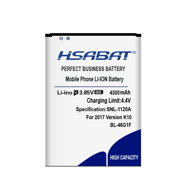 HSABAT 4300 мА/ч, BL-46G1F Батарея для LG K10 K425 K428 K430H K20 плюс TP260