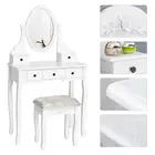 Туалетный столик для макияжа с 3 выдвижными ящиками, туалетный столик в современном стиле с светильник ким зеркалом для мебели в спальне HWC