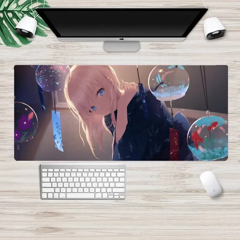 

Boku Wa Tomodachi Ga Locking Edge Mouse Pad Game XL Large Gamer Keyboard PC Desk Mat Takuo Computer Tablet Mouse mat