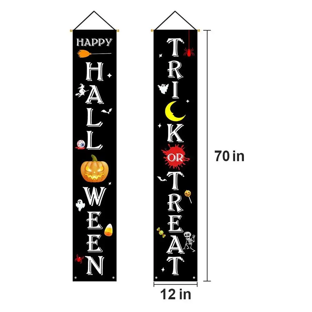 

New Halloween Banner Oxford Cloth Waterproof Reusable Front Door Hanging Ornaments For Halloween Decoration