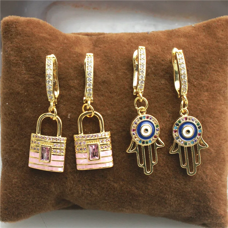 5 звёзд модные циркониевые/эмалевые серьги блокировка/кубический циркон в форме