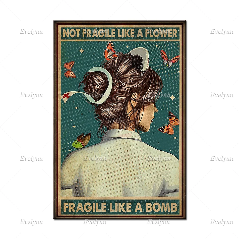 Медсестра кормящая девушка не хрупкая как цветок хрупкий бомба плакат настенная