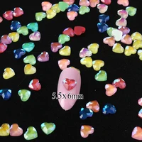 flatback mocha heart shaped 5 5x6mm nail rhinestones 3d nail decoration accessories 30pcs100pcs