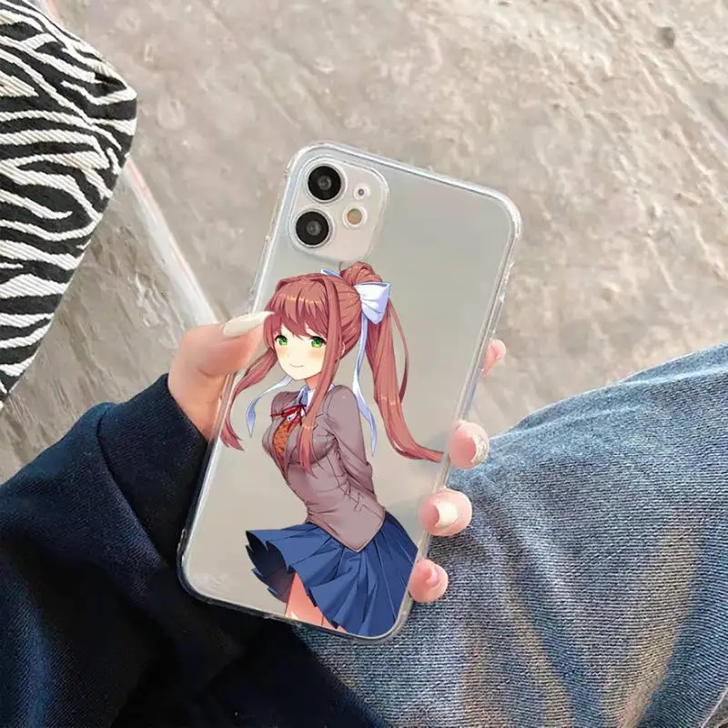 

Doki Doki Literature Club Phone Case Transparent for iPhone 11 12 mini pro XS MAX 8 7 6 6S Plus X 5S SE 2020 XR