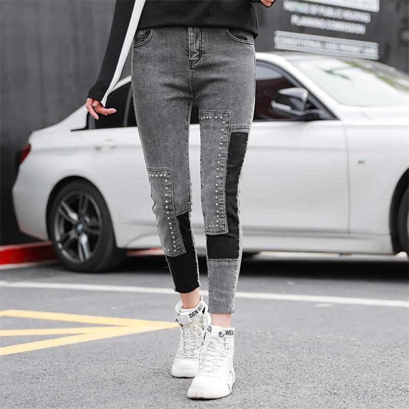 Винтажные женские джинсовые брюки хит продаж облегающие узкие джинсы-карандаш