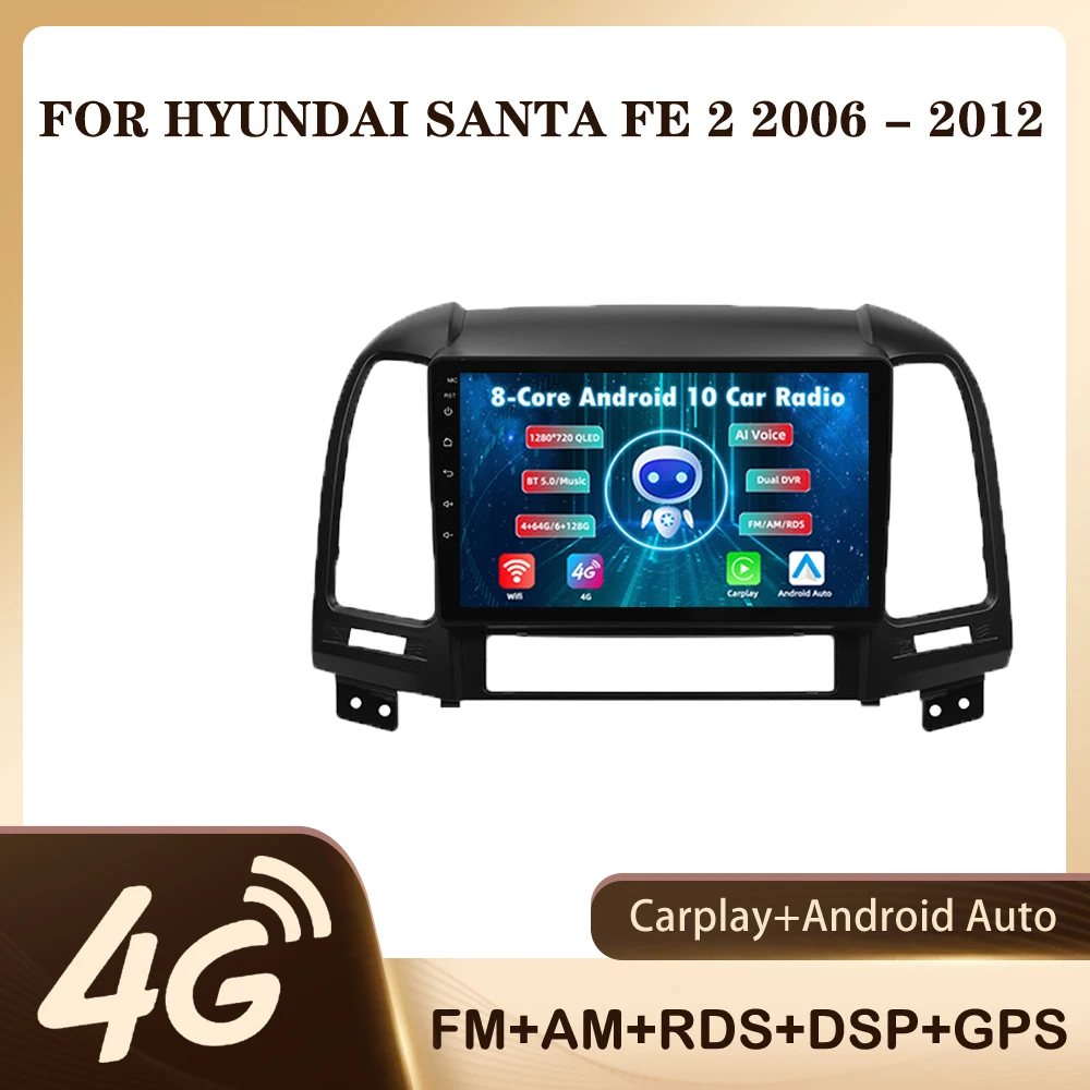 

JMANCE For Hyundai Santa Fe 2 2006 - 2012 Car Radio Ai Voice Multimedia Video Player Navigation GPS Android No 2din 2 din