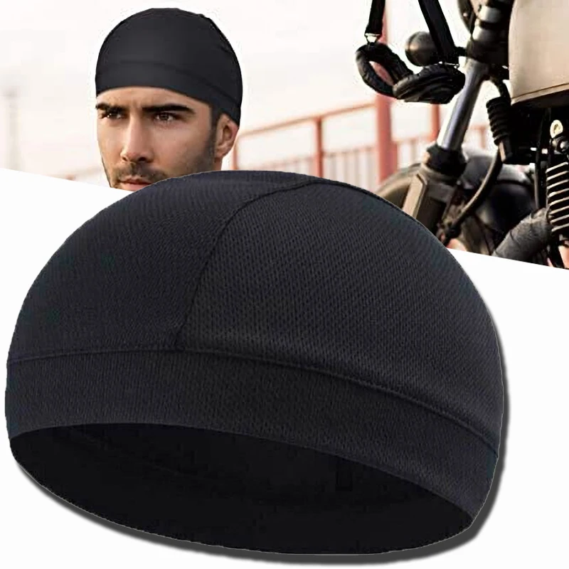 

Quick Dry Beanie Caps Helmet Liner Cooling Hat Skull Caps Unisex Cycling Moisture-Wicking Hats Dome Cap Stretchable Black Hat