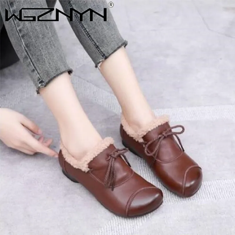 

Мокасины женские кожаные, повседневные лоферы, плоская подошва, со складками, дизайнерская ретро Обувь ручной работы, Осень-зима