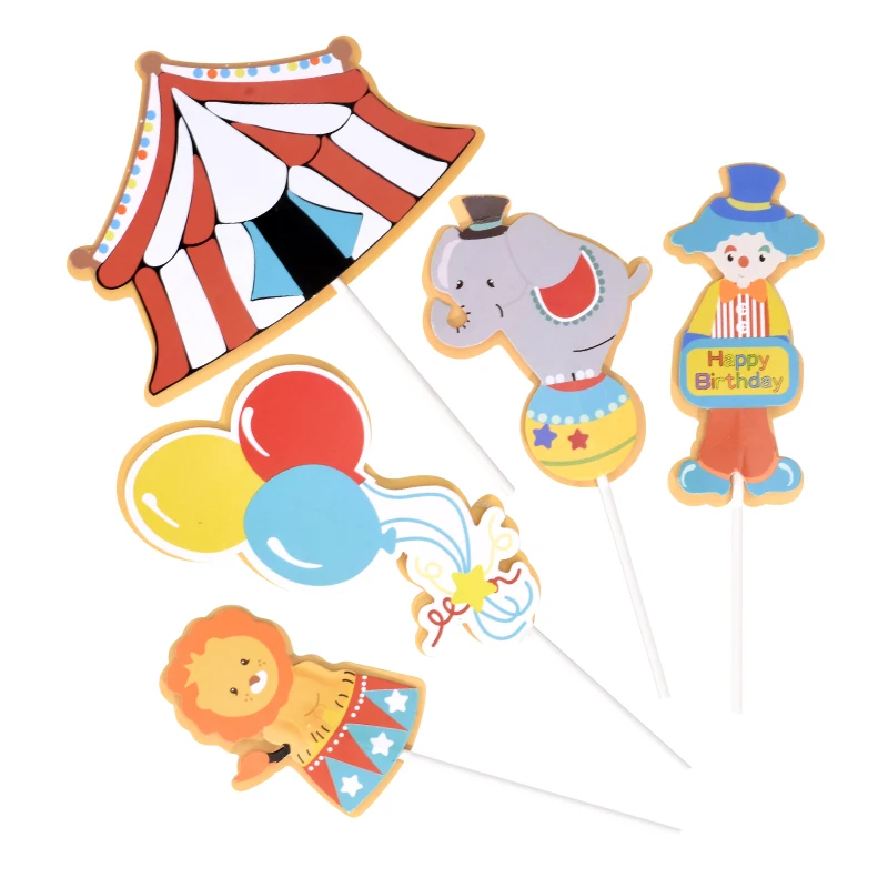 Льва слон Цирк клоун торт топперы ветряная мельница мальчик девочка товары для