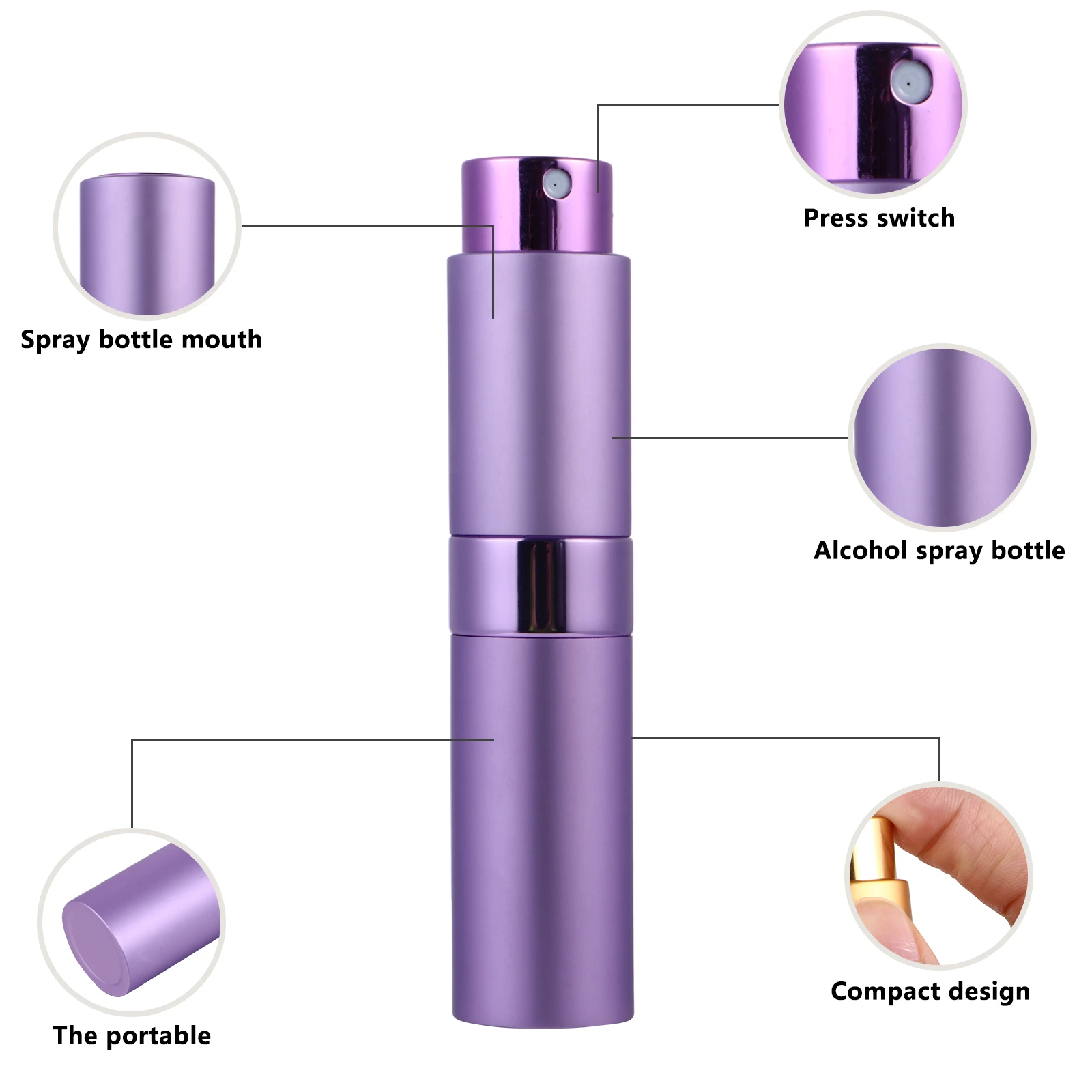

4 Pcs 8ml Mist Spray Bottle Portable Mini Refillable Perfume Scent Atomizer Refillable Empty Spray Bottle for Travel
