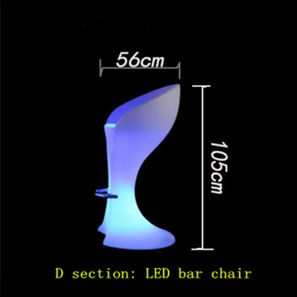 

New Rechargeable LED Bar Chair illuminated Bar Furniture LED Plastic Bar Chair Stool KTV bar disco supplies
