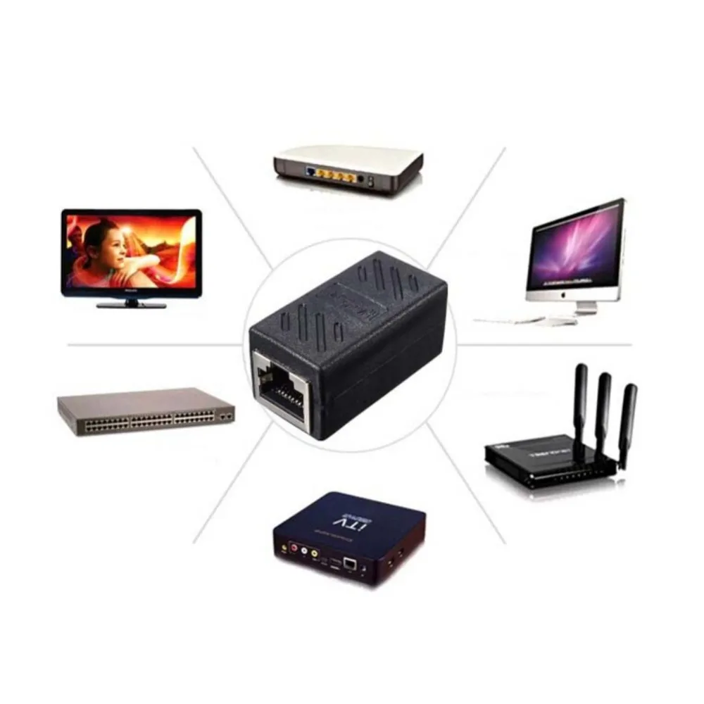 EDAL RJ45 разъем Cat7/6/5e Ethernet адаптер 8P8C Сети Кабельный Удлинитель для кабеля 2 шт.