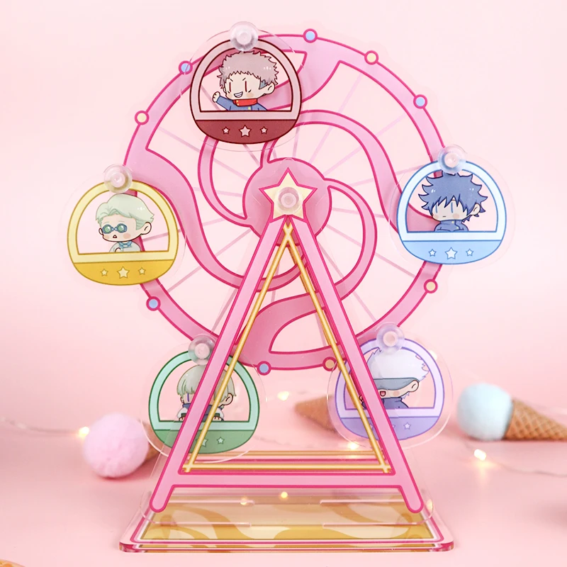 

Anime Jujutsu Kaisen Itadori Yuji Gojo Satoru Inumaki Toge Rotatable Ferris Wheel Desktop Decor Stand Model Plate Cosplay Toy