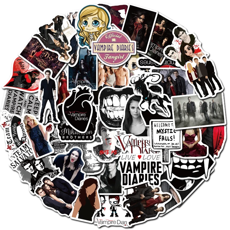 

10/25/50PCS The Vampire Diaries Stickers Waterproof Pegatina For DIY Car Helmet Motorcycle Bike Phone Laptop Guitar Sticker