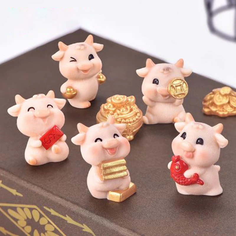 

Mini Cow Animals Ornaments Micro Garden Figurines Home Decor DIY Crafts Gifts