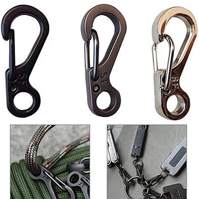 

5pcs/lot Spring Buckle Snap Alloy Nickel-free Plating Mini Key Ring Carabiner Bottle Hook Camping Accessories