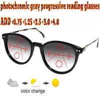 photochromic gray progressive multifocal reading glasses men woem ultralight black frame1 0 1 5 1 75 2 0 2 5 3 3 5 4