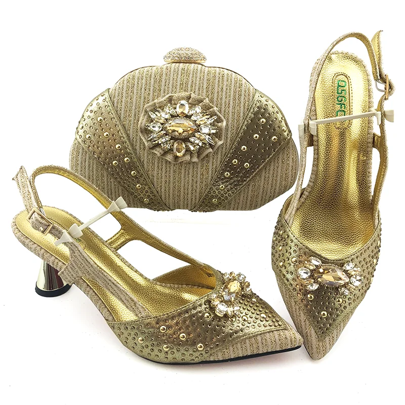 2020 Новое поступление обувь и сумка в нигерийском стиле Свадебный комплект из