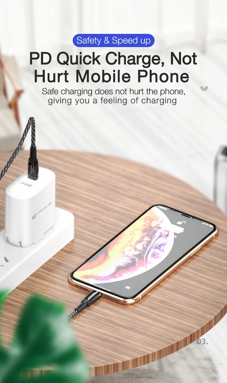 CAFELE PD кабель для быстрой зарядки type C для кабеля Lightning для iPhone Xi Xs Max XiR Xr X 8 7 6 Plus ipa синхронизировать мобильный телефон
