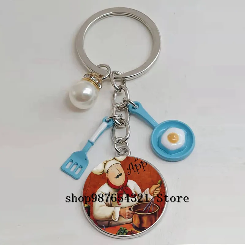 Новый мультяшный брелок для ключей шеф-повара с ремнем яиц лопатой подарок