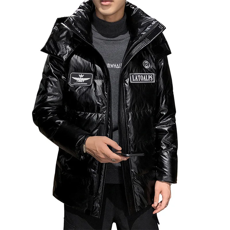 

down Men's jacket men's clothing in winter 2020 new cool fashion short thickened warm work clothes with bright surface
