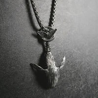 charm blue whale jumping pendant necklace fashionable men and women simple necklace sweater chain accessories jewelry